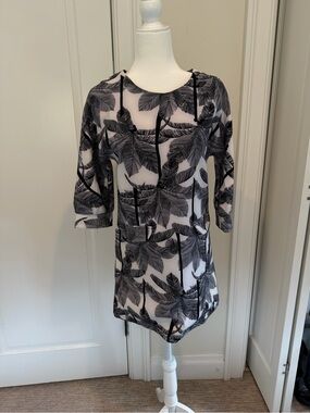 ASOS Black and White Palm Tree Dress Resort Wear XS